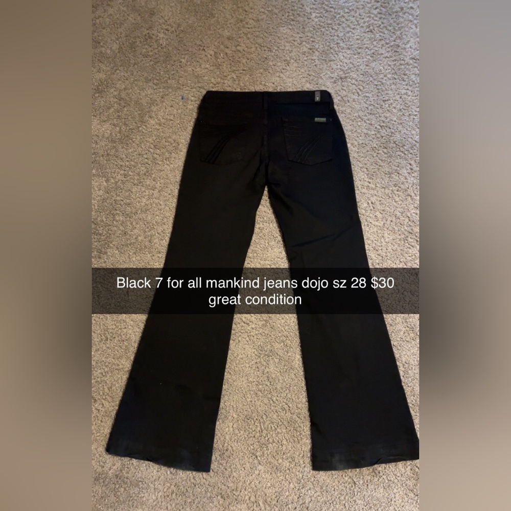 7 For All Mankind Women's Black Flare Jeans